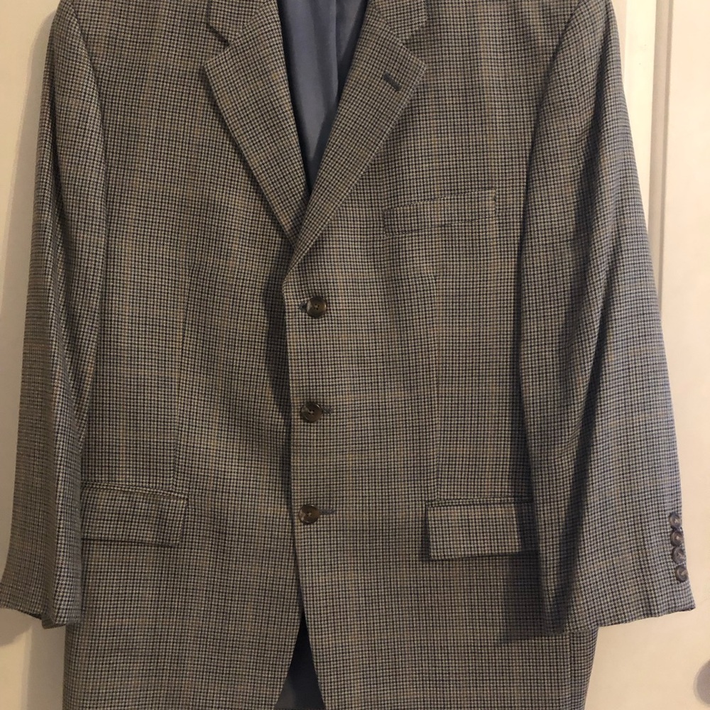 Mens Ralph Lauren 44 R Blazer/Sports Jacket Silk/Wool Houndstooth